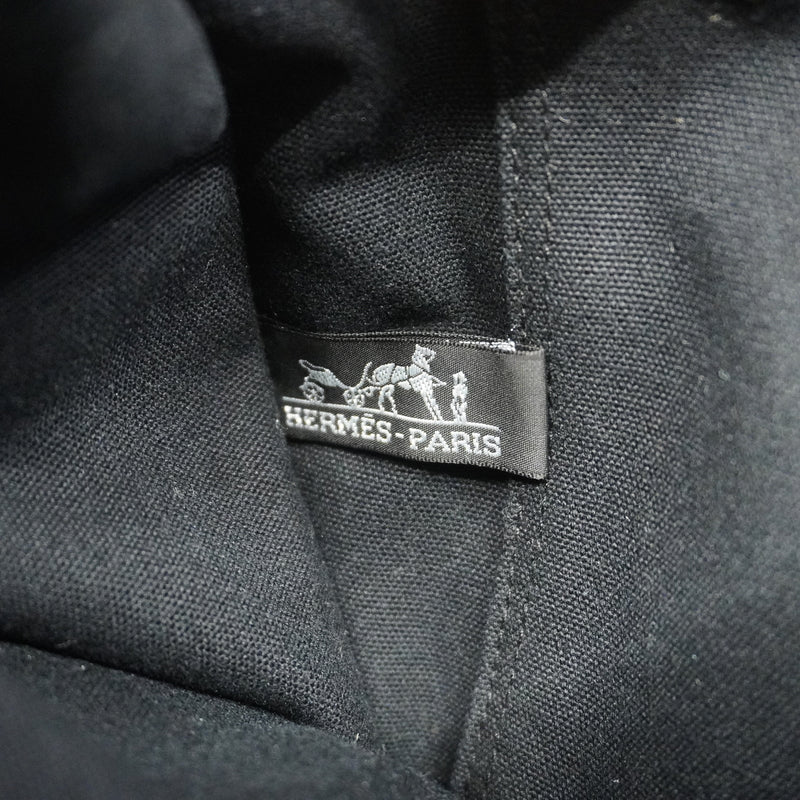 【6kd3459】エルメス トートバッグ ドーヴィルMM キャンバス ブラック シルバー金具【中古】メンズ レディース ユニセックス