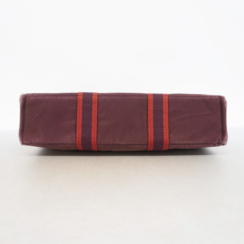 【6kd3460】エルメス トートバッグ フールトゥMM キャンバス ボルドー シルバー金具【中古】メンズ レディース ユニセックス