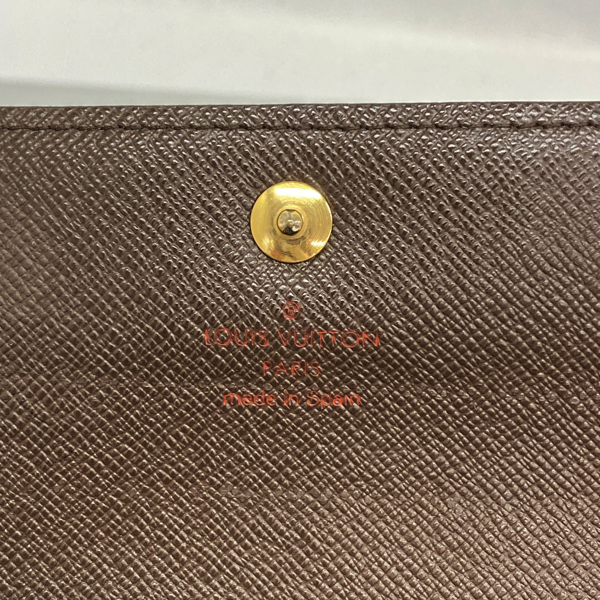 【6kd3462】ルイヴィトン 三つ折り財布 ダミエ ポルトフォイユアレクサンドラ N63067 エベヌ【中古】レディース