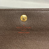 【6kd3462】ルイヴィトン 三つ折り財布 ダミエ ポルトフォイユアレクサンドラ N63067 エベヌ【中古】レディース