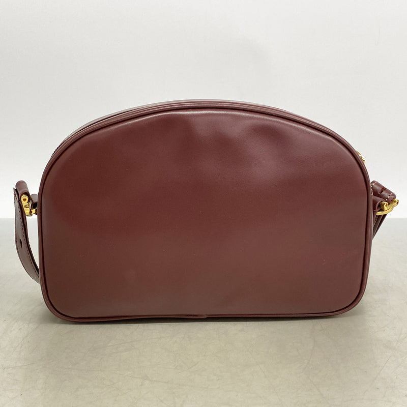 【6kd3470】カルティエ ショルダーバッグ マスト レザー ボルドー ゴールド金具【中古】レディース