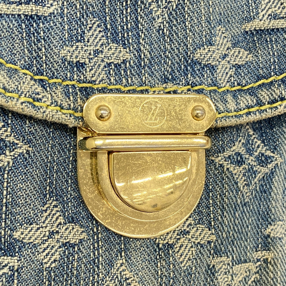 【6kd3472】ルイヴィトン ショルダーバッグ モノグラム・デニム カメラバッグ M95348 ブルー【中古】レディース