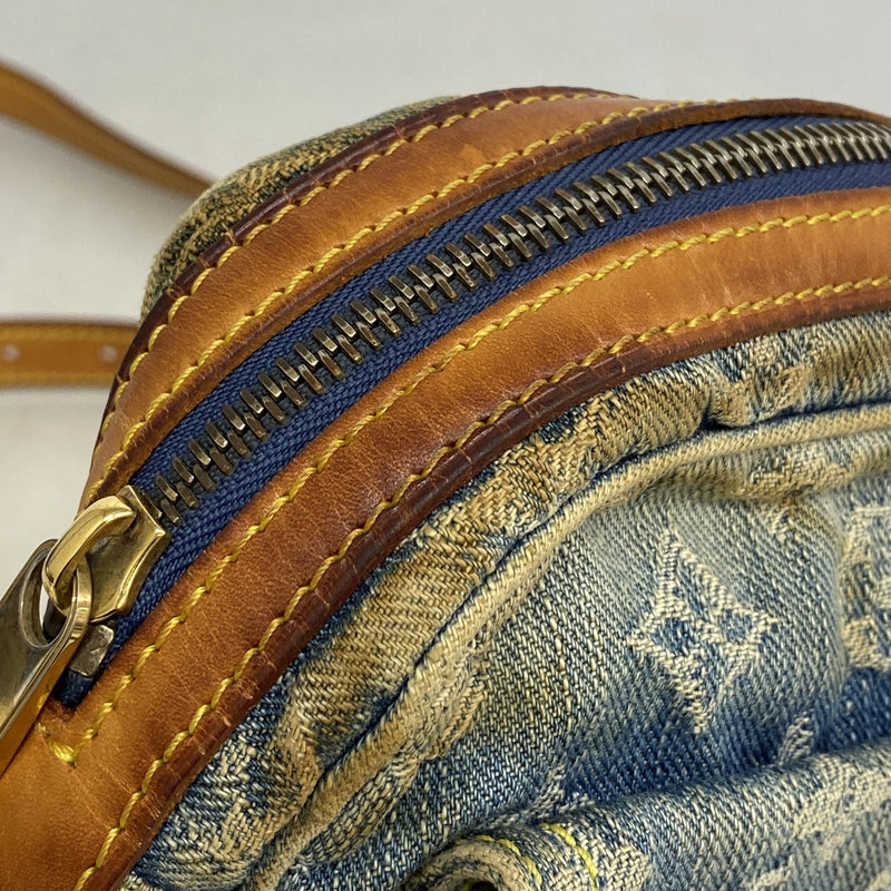 【6kd3472】ルイヴィトン ショルダーバッグ モノグラム・デニム カメラバッグ M95348 ブルー【中古】レディース