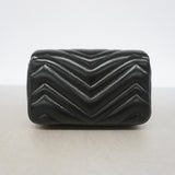 【6kd3481】グッチ ショルダーバッグ GGマーモント 841290 レザー ブラック シャンパンゴールド金具【中古】レディース
