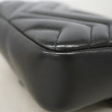 【6kd3481】グッチ ショルダーバッグ GGマーモント 841290 レザー ブラック シャンパンゴールド金具【中古】レディース