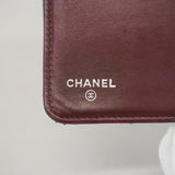 【6kd3490】シャネル 長財布 マトラッセ ラムスキン ブラック シルバー金具【中古】レディース