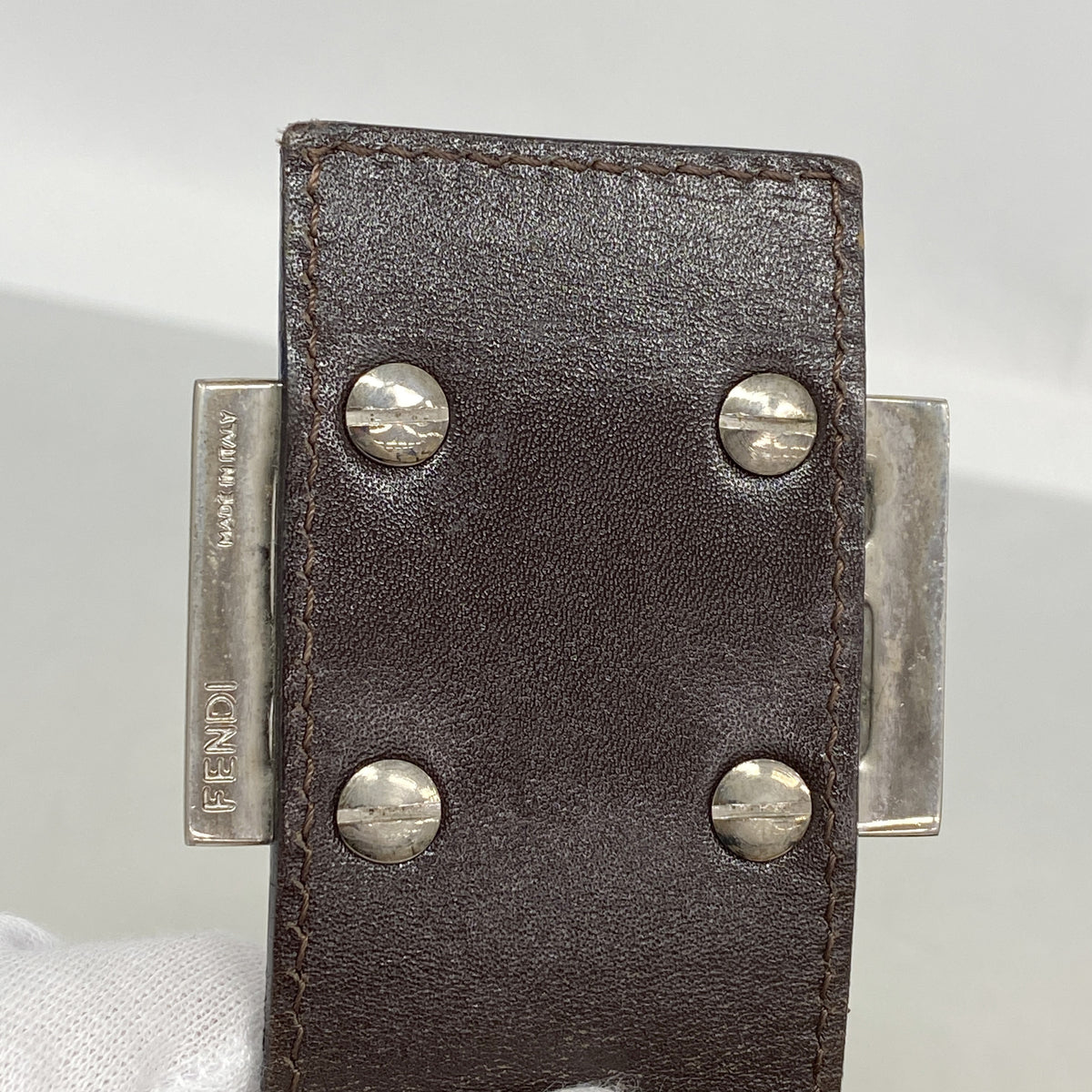【6kd3498】フェンディ ハンドバッグ ズッカ ナイロンキャンバス ブラウン シルバー金具【中古】レディース