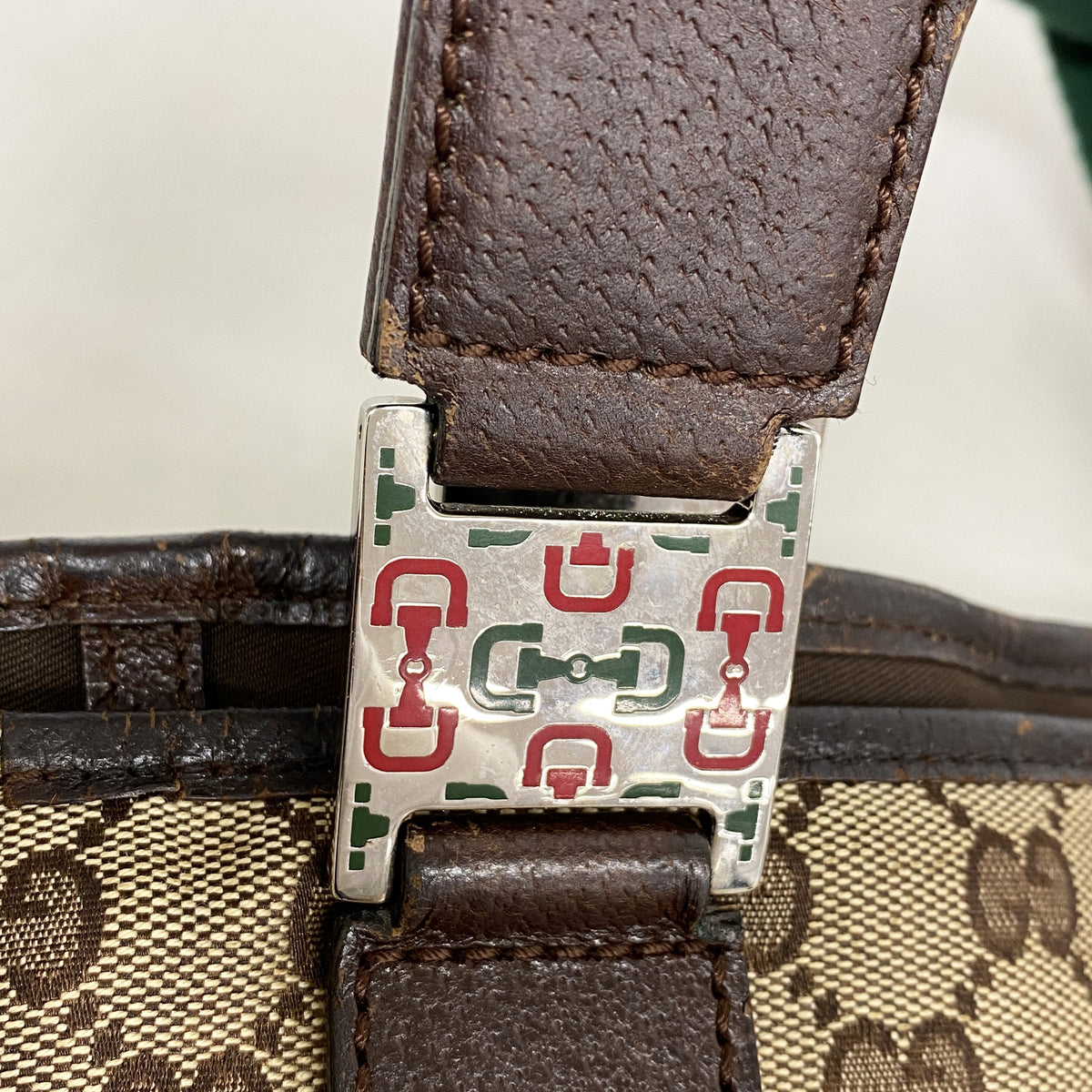 【6kd3500】グッチ トートバッグ GGキャンバス 145810 キャンバス ブラウン シルバー金具【中古】レディース