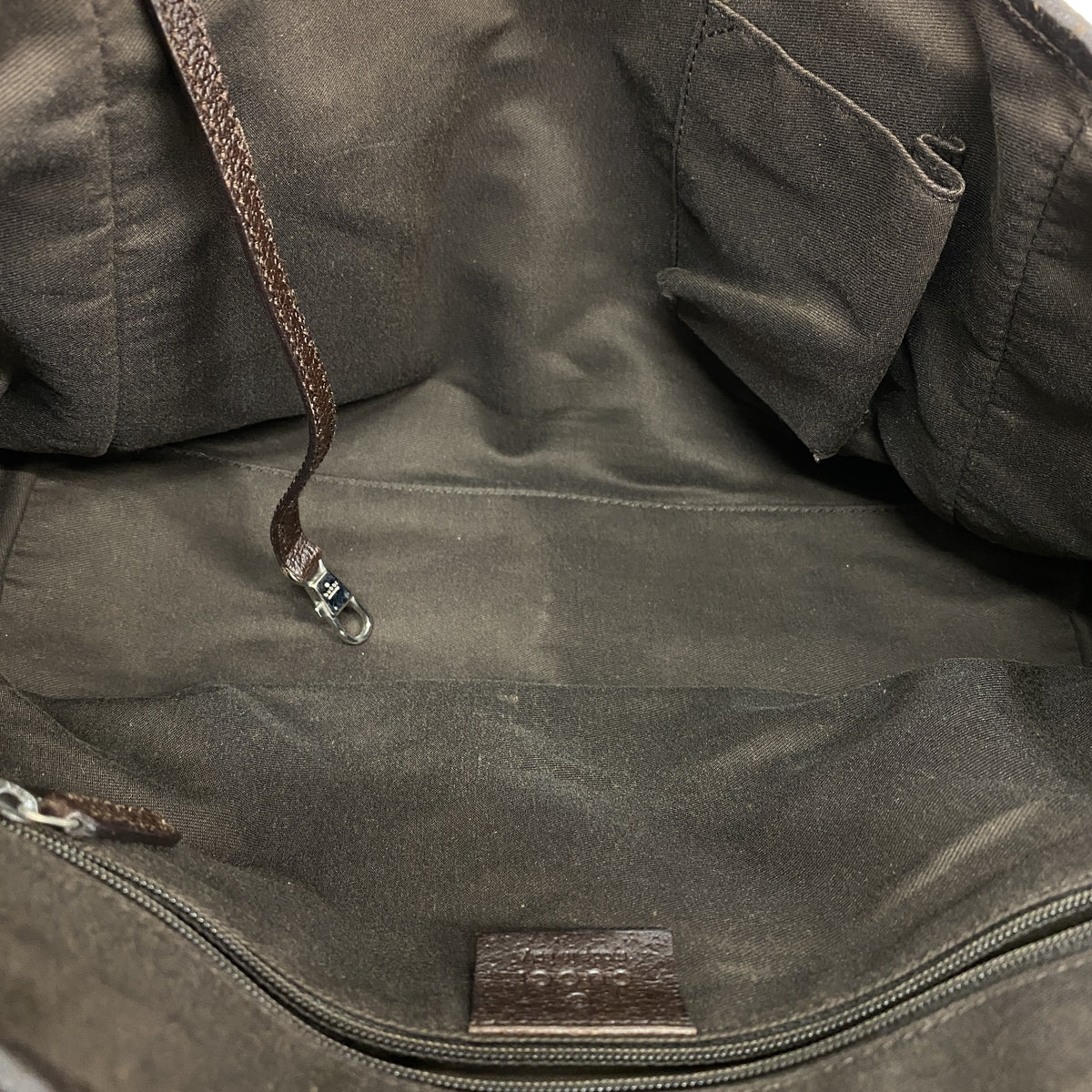 【6kd3500】グッチ トートバッグ GGキャンバス 145810 キャンバス ブラウン シルバー金具【中古】レディース