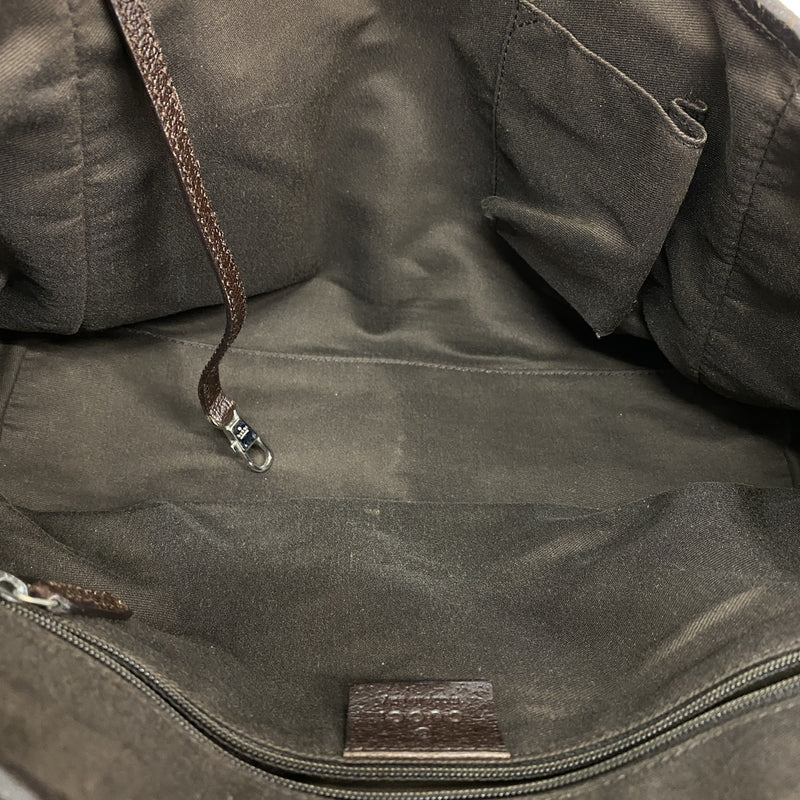 【6kd3500】グッチ トートバッグ GGキャンバス 145810 キャンバス ブラウン シルバー金具【中古】レディース
