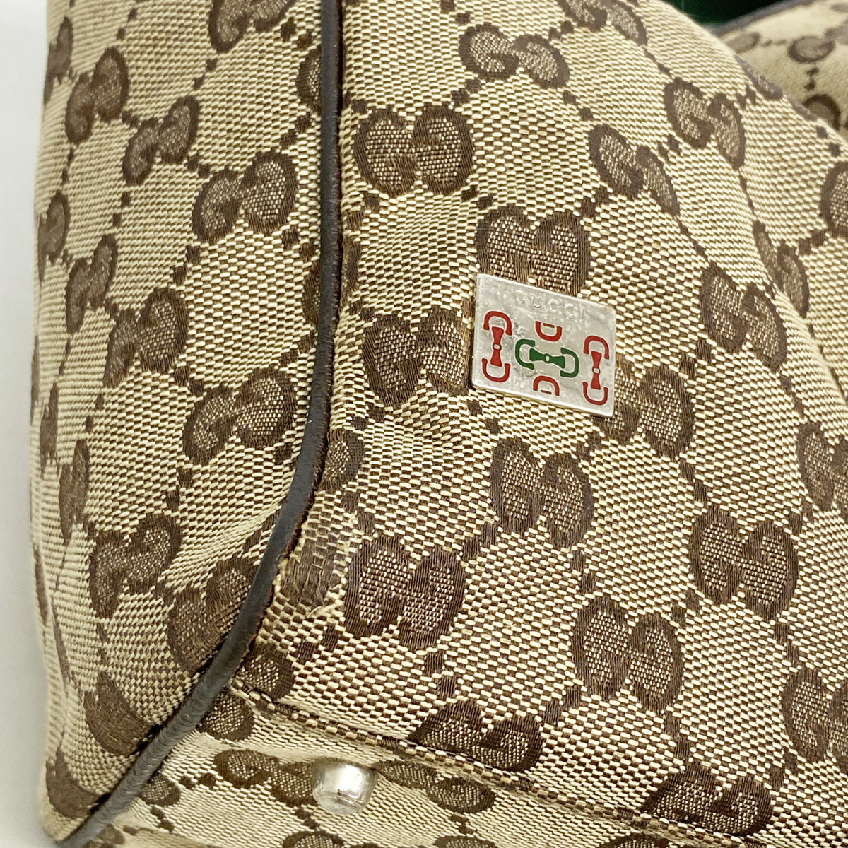【6kd3500】グッチ トートバッグ GGキャンバス 145810 キャンバス ブラウン シルバー金具【中古】レディース