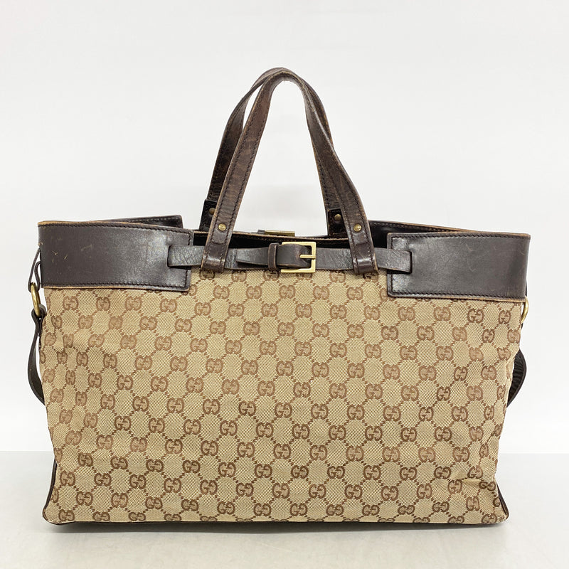 【6kd3501】グッチ トートバッグ GGキャンバス 106251 キャンバス ブラウン ゴールド金具【中古】レディース