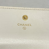 【6kd3505】シャネル 長財布 シャネル19 ラムスキン ホワイト ゴールド金具【中古】レディース