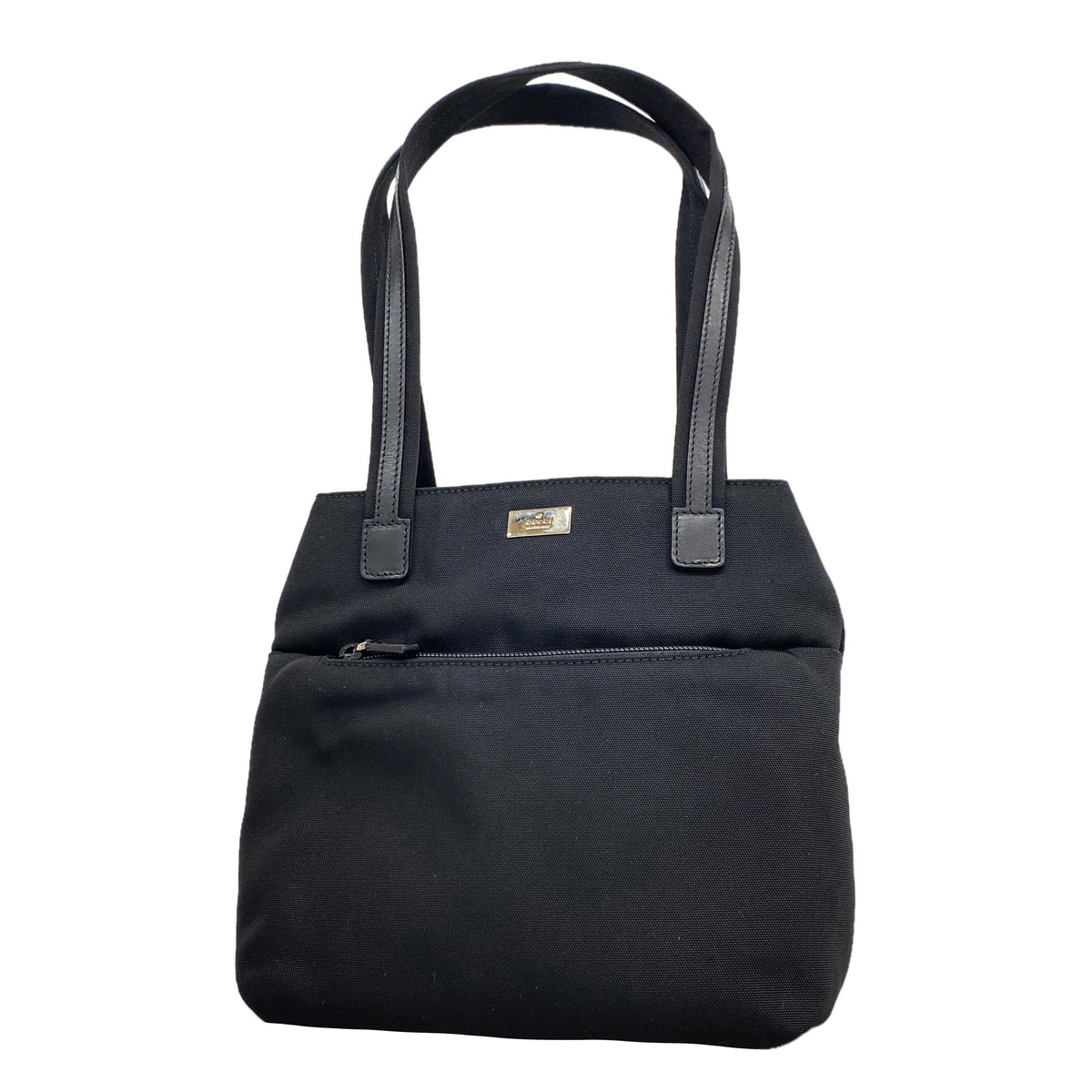 【6kd3509】グッチ ハンドバッグ 002 1075 ナイロン ブラック シルバー金具【中古】レディース
