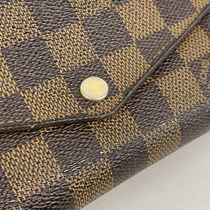 【6kd3517】ルイヴィトン 長財布 ダミエ ポルトフォイユサラ N63209 エベヌ【中古】レディース