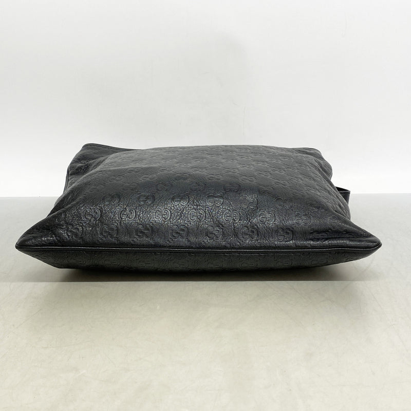 【6kd3528】グッチ ショルダーバッグ グッチシマ 201446 レザー ブラック シャンパンゴールド金具【中古】レディース