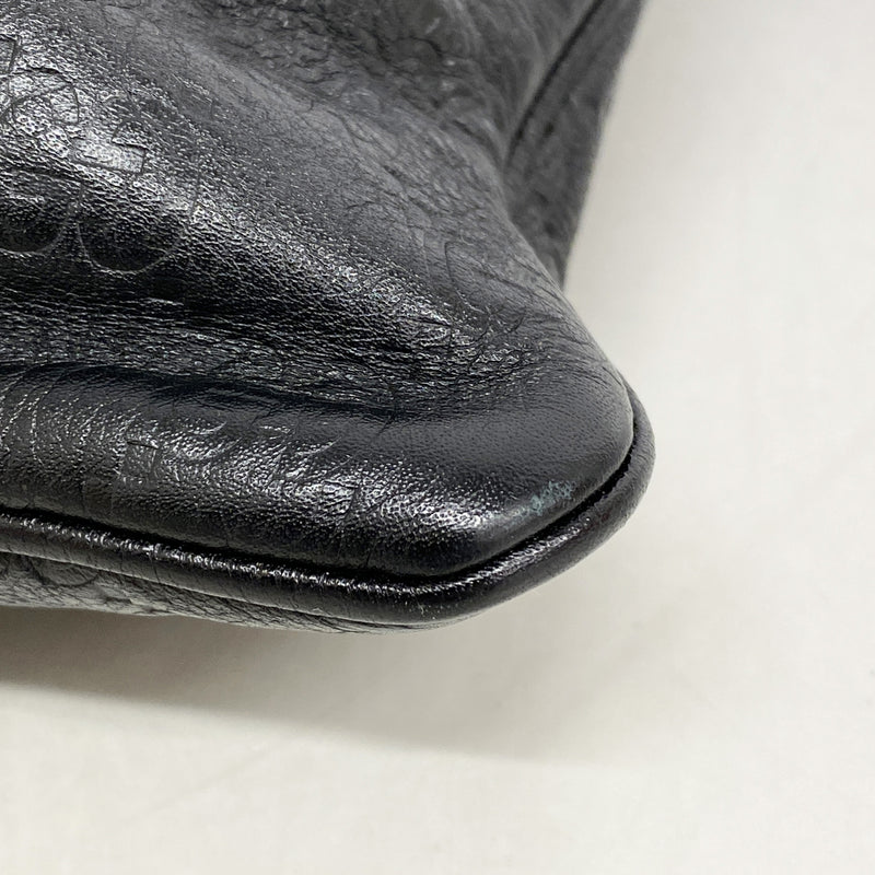 【6kd3528】グッチ ショルダーバッグ グッチシマ 201446 レザー ブラック シャンパンゴールド金具【中古】レディース