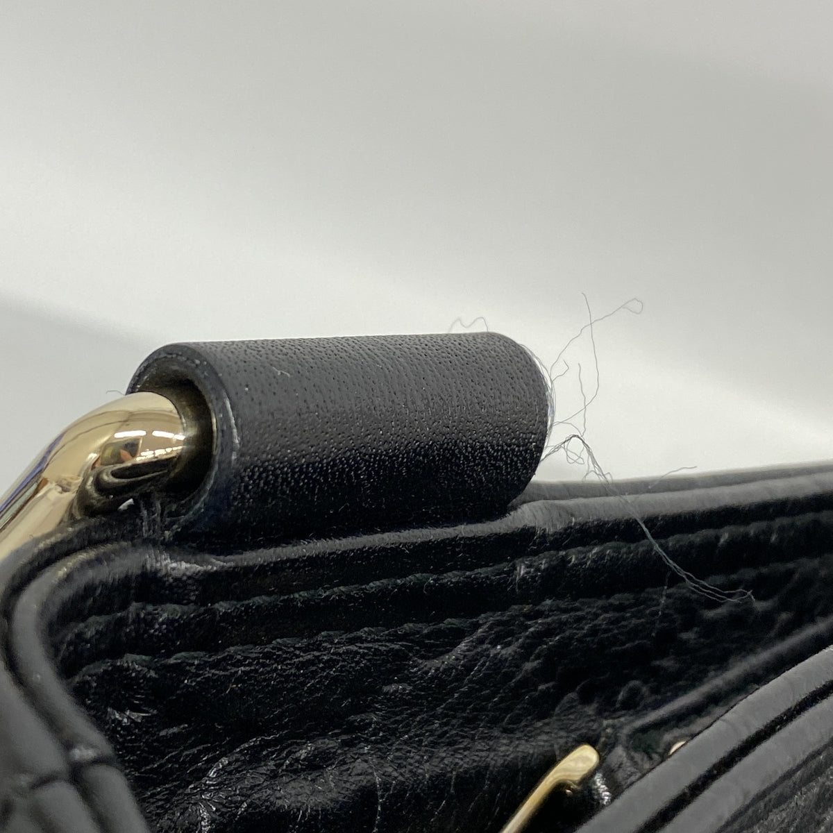 【6kd3528】グッチ ショルダーバッグ グッチシマ 201446 レザー ブラック シャンパンゴールド金具【中古】レディース