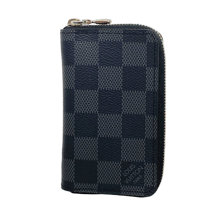【6kd3549】ルイヴィトン コインケース ダミエ・グラフィット ジッピーコインパース N63076 ブラック グレー【中古】メンズ