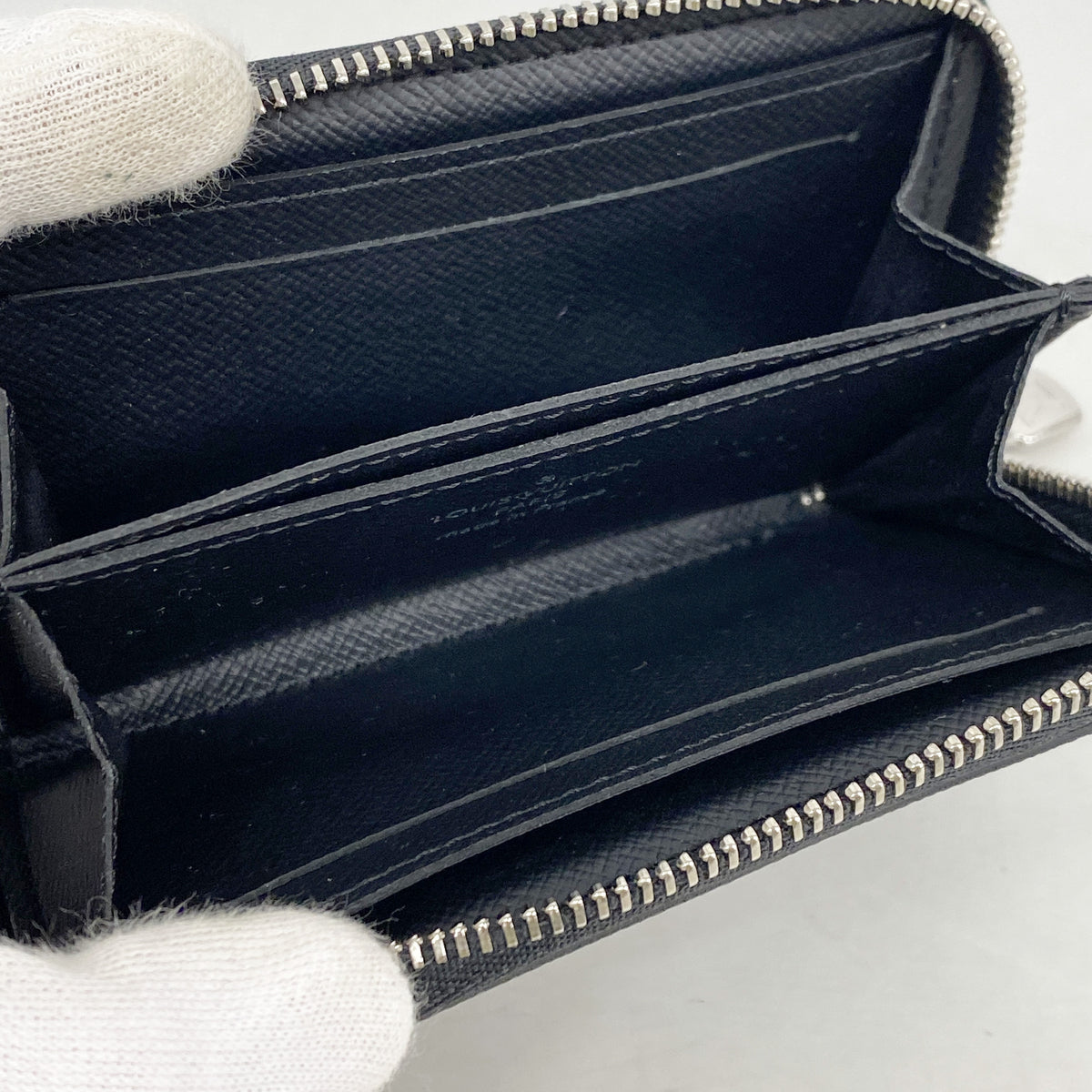 【6kd3549】ルイヴィトン コインケース ダミエ・グラフィット ジッピーコインパース N63076 ブラック グレー【中古】メンズ
