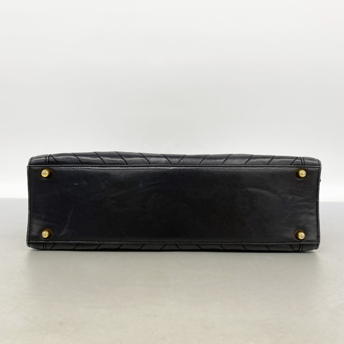 【6kd3554】シャネル ハンドバッグ Vステッチ レザー ブラック ゴールド金具 2wayバッグ【中古】レディース