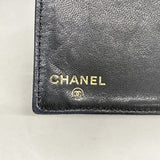 【6kd3555】シャネル 長財布 キャビアスキン ブラック ゴールド金具【中古】レディース