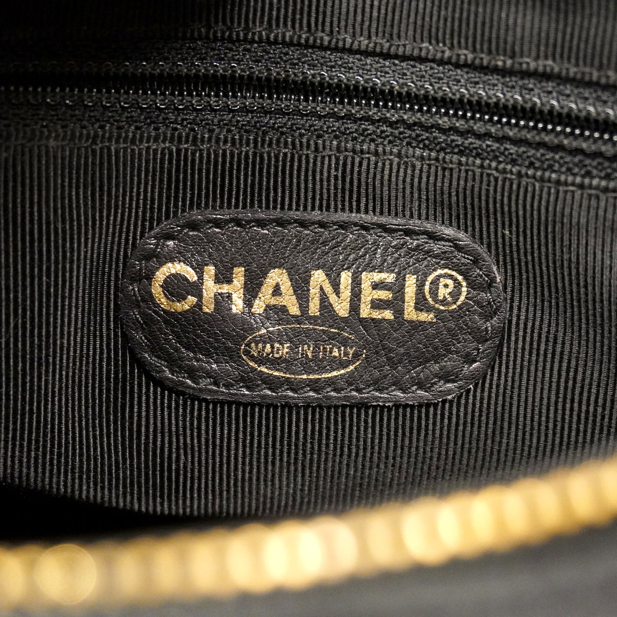 【6kd3558】シャネル チェーントート マトラッセ キャビアスキン ブラック ゴールド金具【中古】レディース