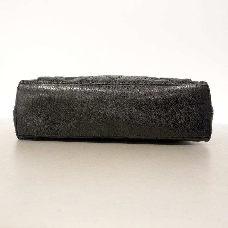 【6kd3558】シャネル チェーントート マトラッセ キャビアスキン ブラック ゴールド金具【中古】レディース