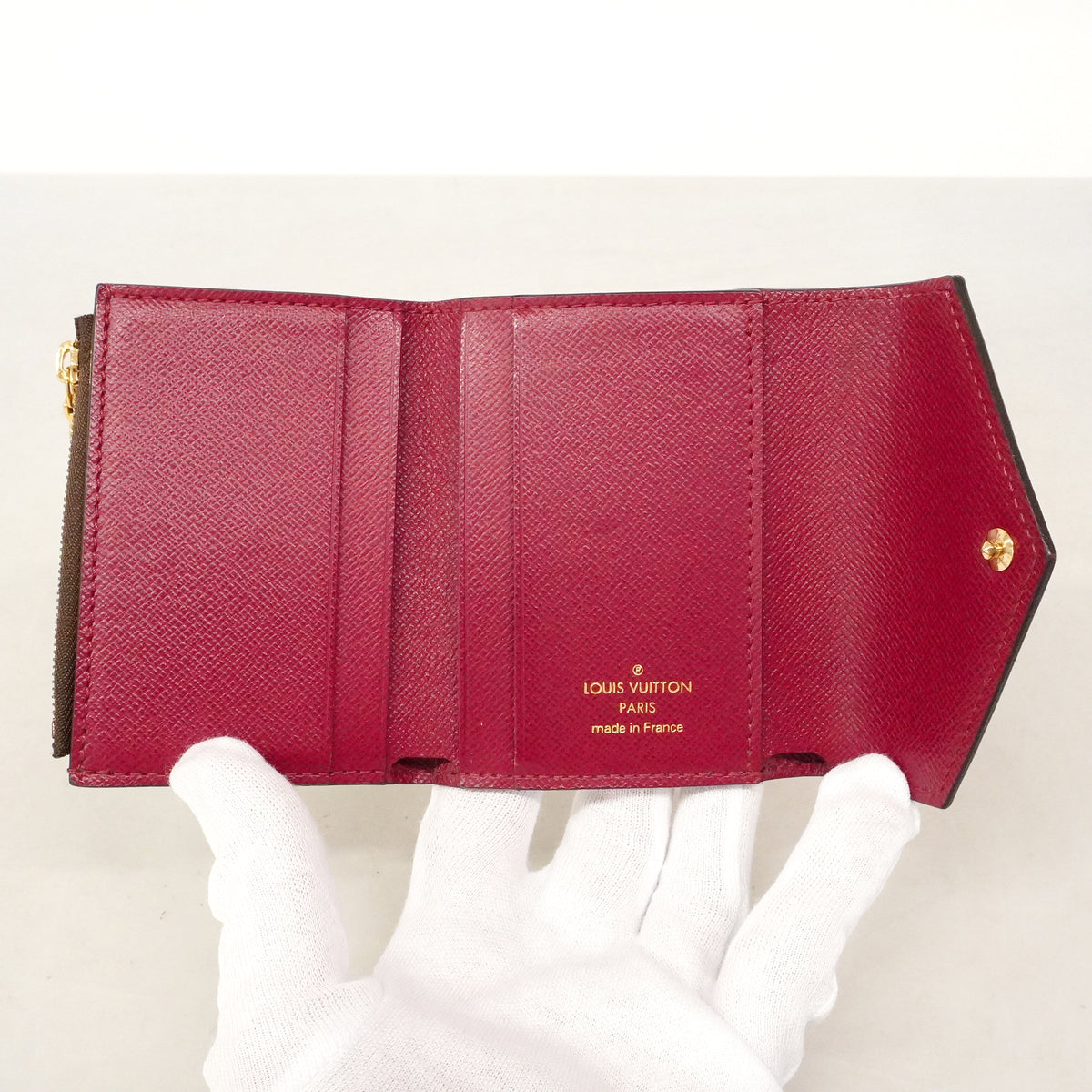 【6kd3564】ルイヴィトン 三つ折り財布 モノグラム ポルトフォイユゾエ M62932 フューシャ【中古】レディース