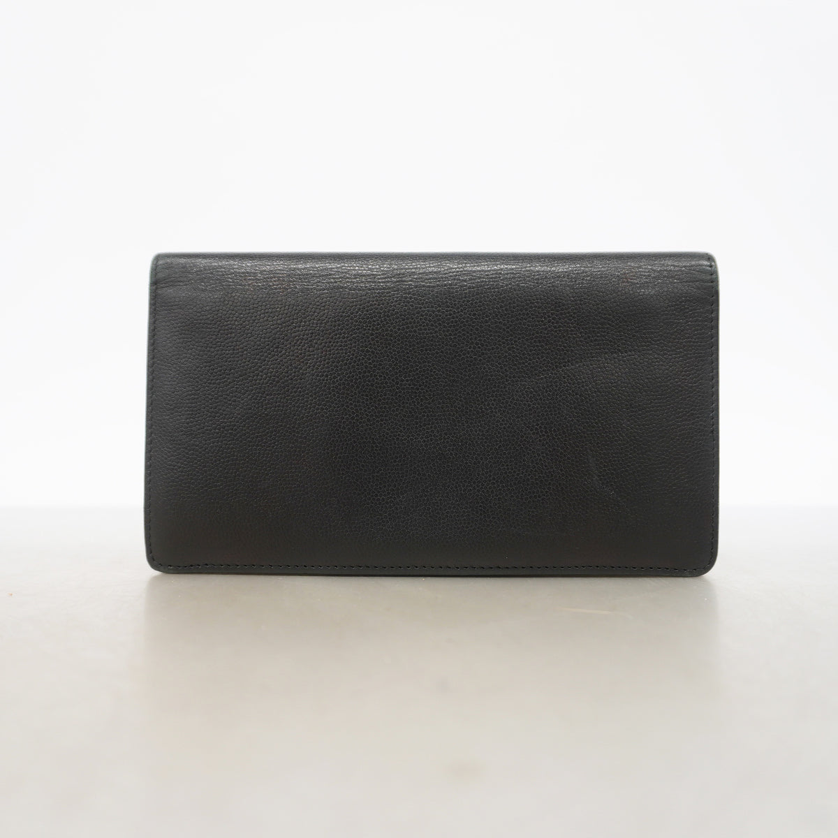 【6kd3567】シャネル 長財布 キャビアスキン ブラック シルバー金具【中古】レディース
