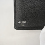 【6kd3567】シャネル 長財布 キャビアスキン ブラック シルバー金具【中古】レディース