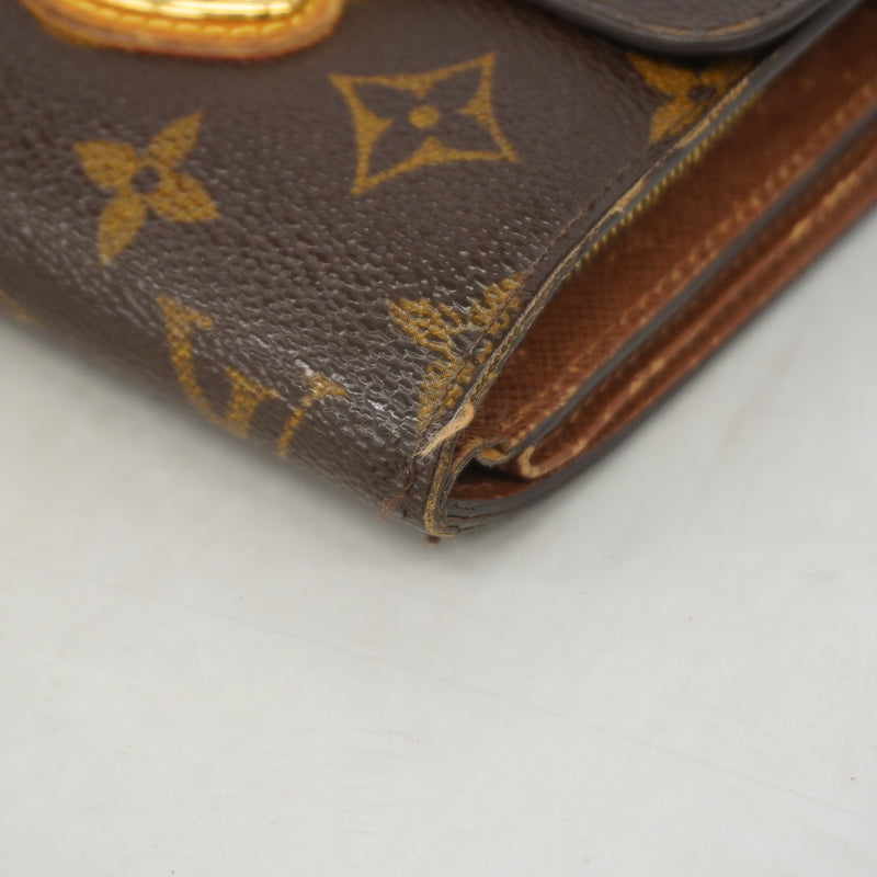 【6kd3573】ルイヴィトン 三つ折り財布 モノグラム ポルトフォイユジョイ M60211 ブラウン【中古】レディース
