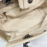 【6kd3577】シャネル ハンドバッグ チョコバー レザー キャンバス ベージュ シルバー金具【中古】レディース