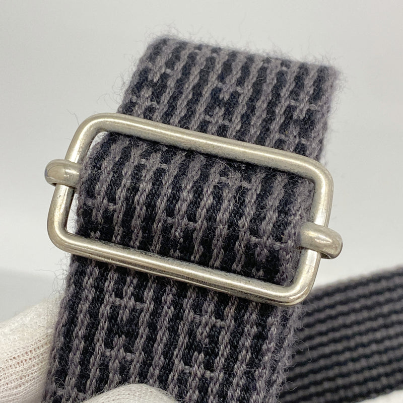 【6kd3602】エルメス ショルダーバッグ エールラインバサス ナイロン グレー シルバー金具【中古】レディース