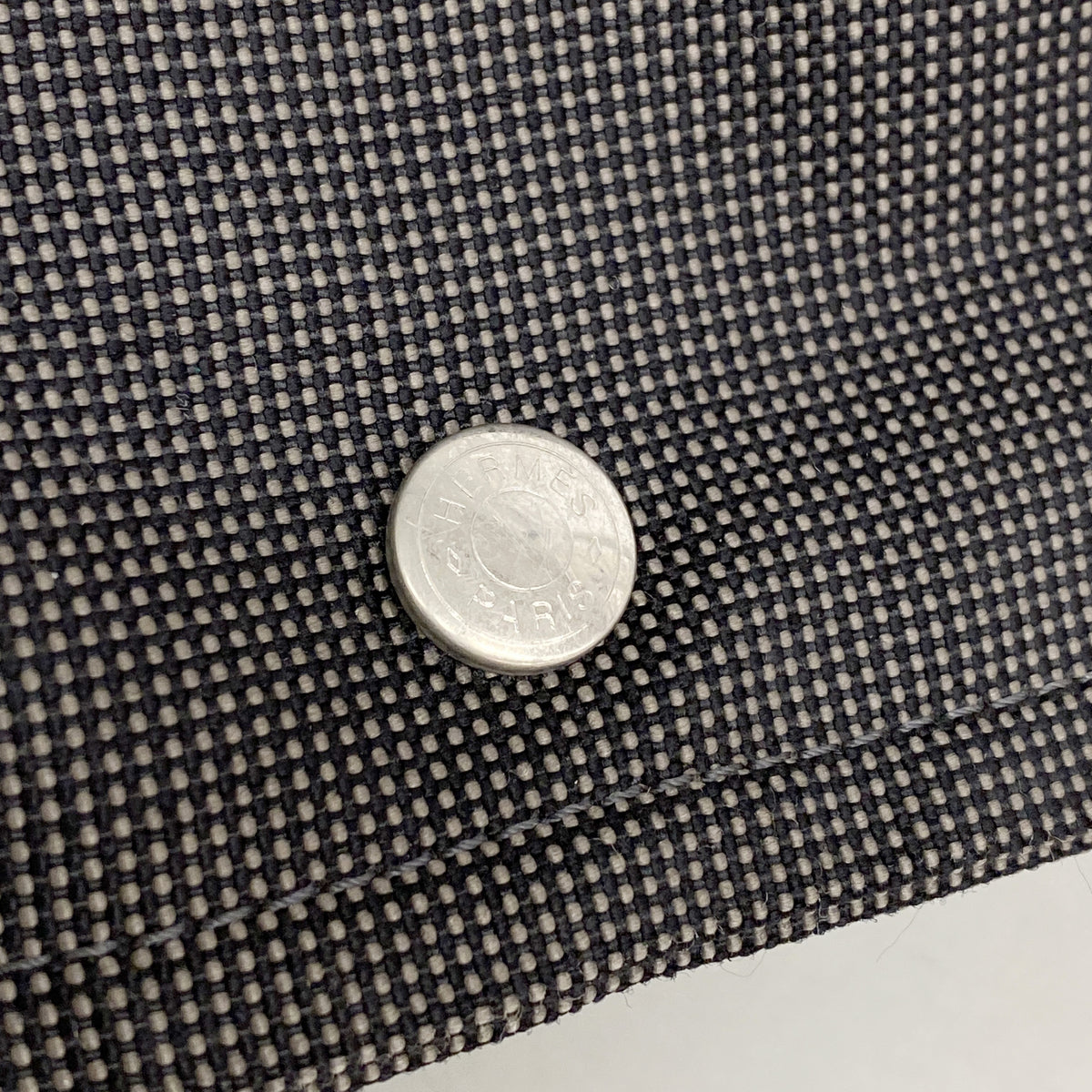 【6kd3602】エルメス ショルダーバッグ エールラインバサス ナイロン グレー シルバー金具【中古】レディース