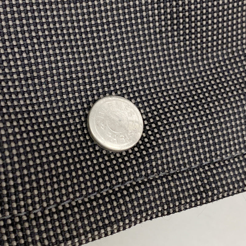 【6kd3602】エルメス ショルダーバッグ エールラインバサス ナイロン グレー シルバー金具【中古】レディース