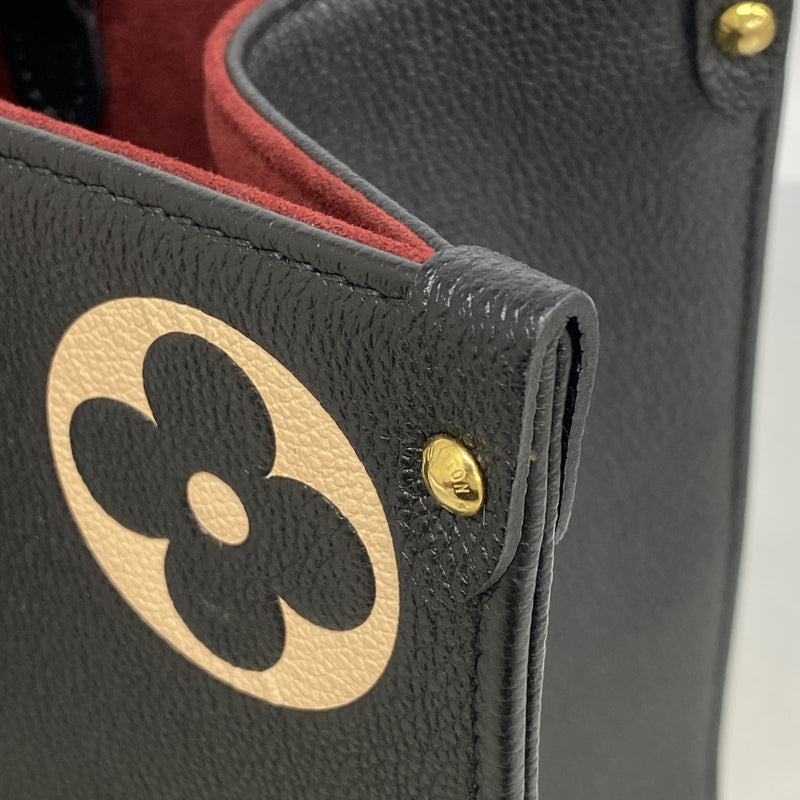【6kd3610】ルイヴィトン トートバッグ モノグラム・アンプラント バイカラー オンザゴーMM M45495 ブラック ベージュ 2wayバッグ【中古】レディース