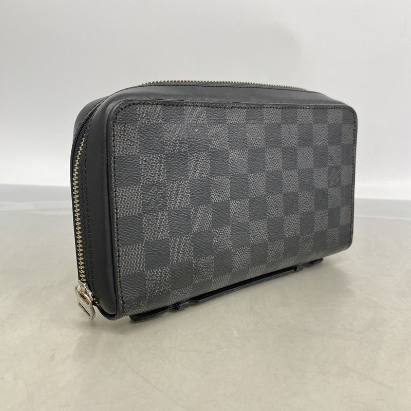 【6kd3631】ルイヴィトン 長財布 ダミエ・グラフィット ジッピーXL N41503 ブラック グレー【中古】メンズ
