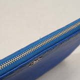 【6kd3643】シャネル クラッチバッグ Vステッチ キャビアスキン ブルー シルバー金具【中古】レディース
