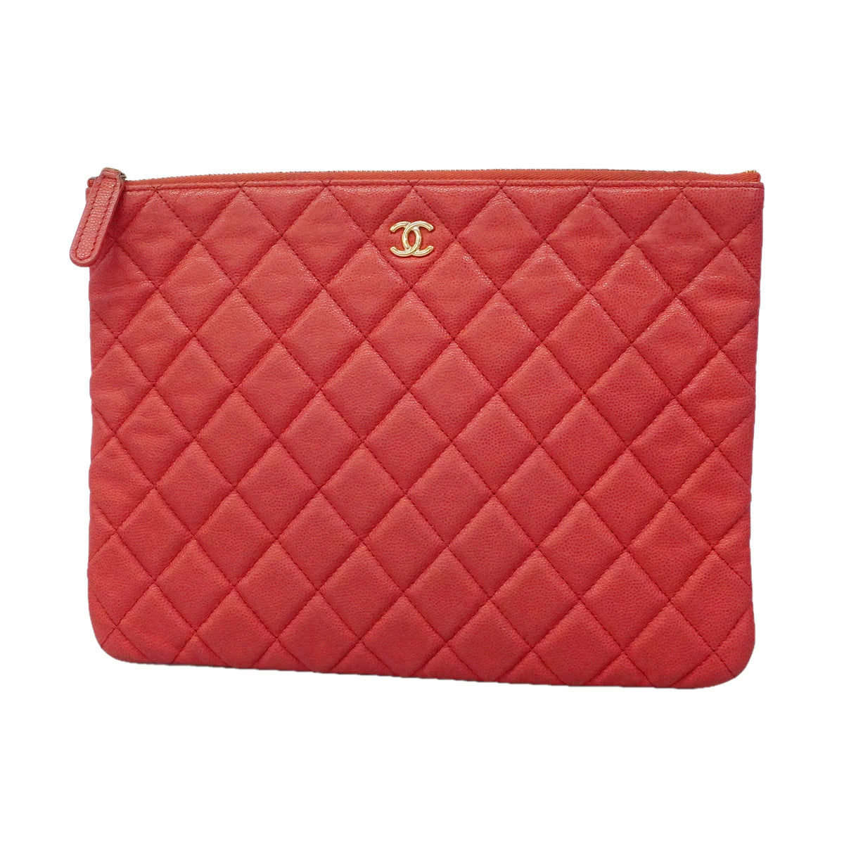【6kd3644】シャネル クラッチバッグ マトラッセ キャビアスキン ピンク ゴールド金具【中古】レディース