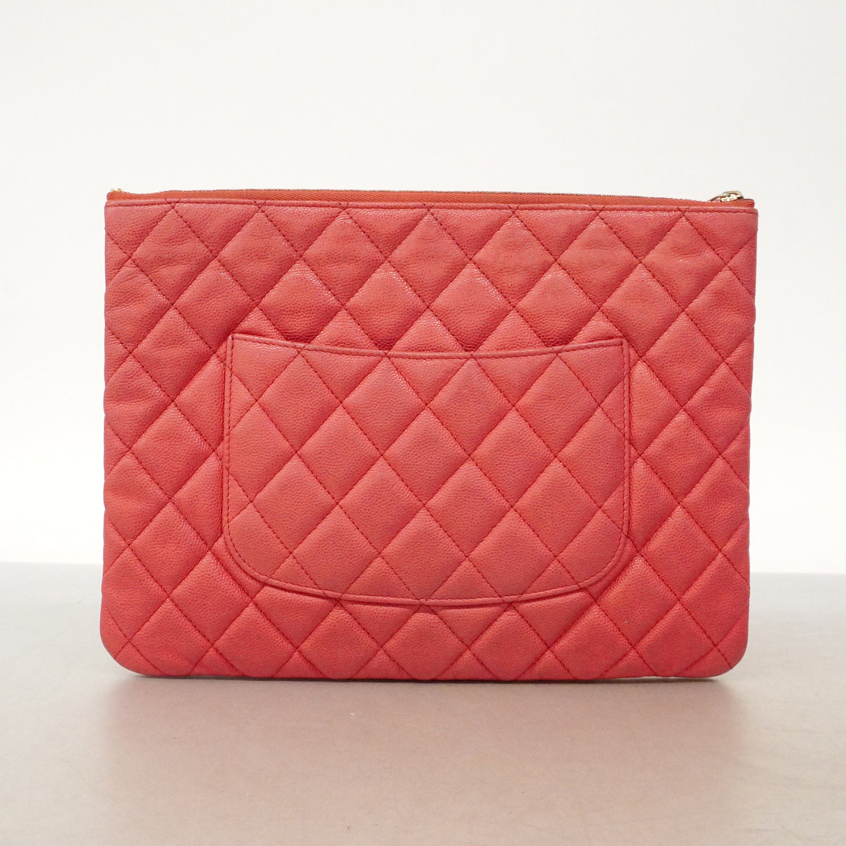 【6kd3644】シャネル クラッチバッグ マトラッセ キャビアスキン ピンク ゴールド金具【中古】レディース