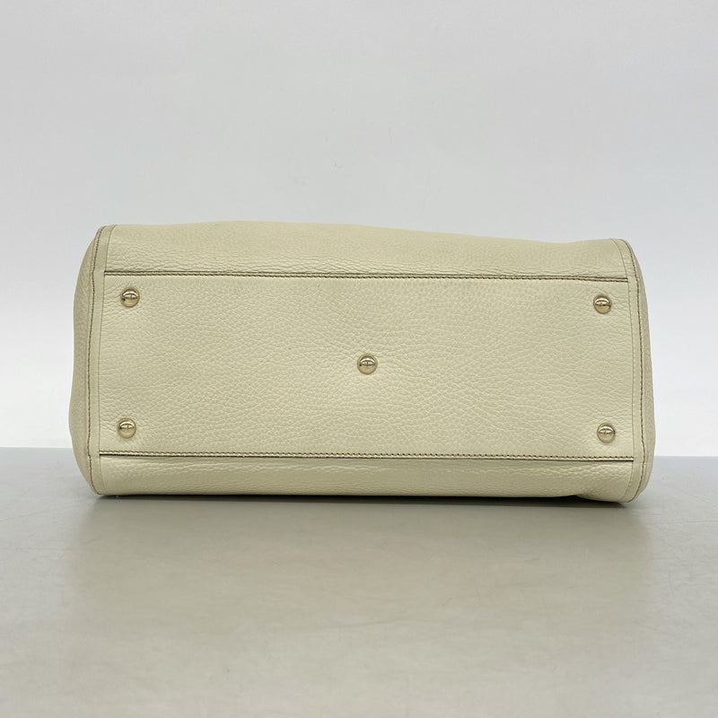 【6kd3652】グッチ トートバッグ ソーホー 282309 レザー アイボリー ゴールド金具【中古】レディース