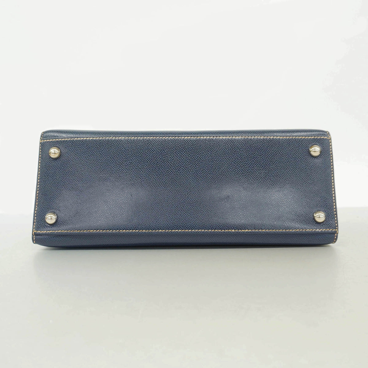 【6kd3662】エルメス ハンドバッグ ダルヴィ クシュベル ネイビー シルバー金具 □F刻印【中古】レディース
