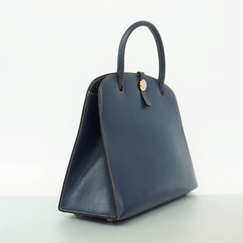 【6kd3662】エルメス ハンドバッグ ダルヴィ クシュベル ネイビー シルバー金具 □F刻印【中古】レディース