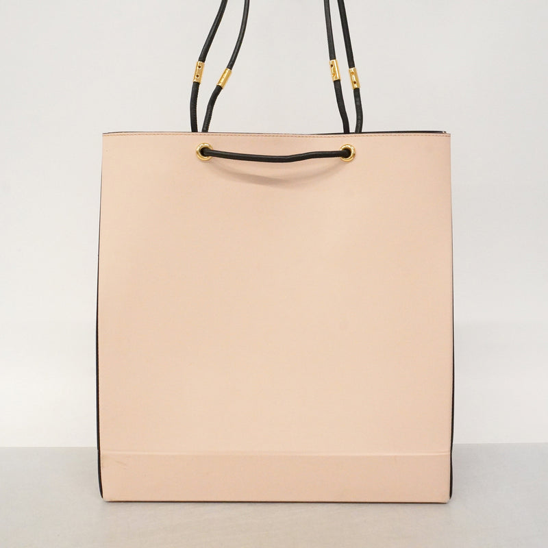 【6kd3670】フェンディ トートバッグ レザー ピンクベージュ ゴールド金具【中古】レディース