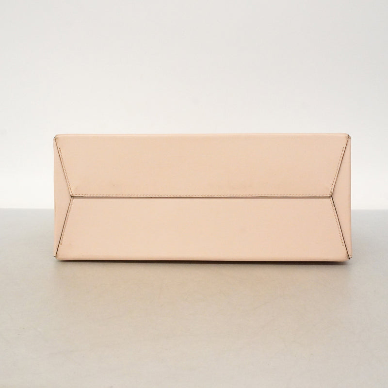 【6kd3670】フェンディ トートバッグ レザー ピンクベージュ ゴールド金具【中古】レディース