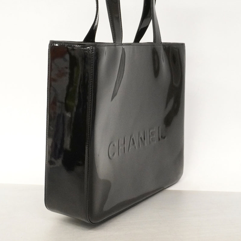 【6kd3671】シャネル ショルダーバッグ パテントレザー ブラック ゴールド金具【中古】レディース