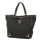 【6kd3673】グッチ トートバッグ GGキャンバス 130739 キャンバス ブラック ゴールド金具【中古】レディース