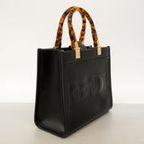 【6kd3704】フェンディ ハンドバッグ サンシャイン レザー ブラック ゴールド金具【中古】レディース