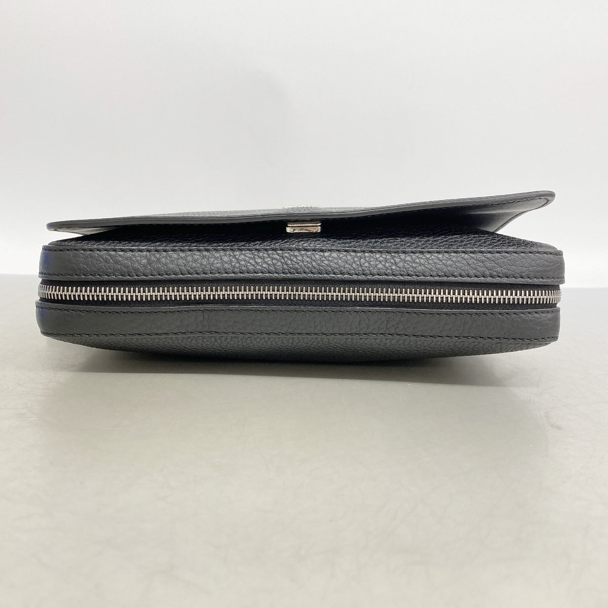 【6kd3710】フェンディ ショルダーバッグ レザー ブラック シルバー金具【中古】メンズ